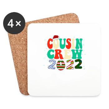Cousins cute Christmas Pajama Set - Cousin Crew - Coasters (set of 4) - white - Front