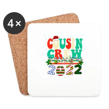 Cousin Crew 2022 Famiy Matching Christmas Pajama - Coasters (set of 4) - white - Front