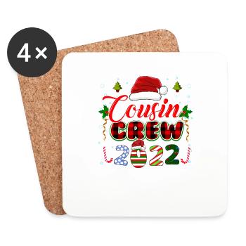 Christmas Design for Cousins Matching Xmas Pajama - Coasters (set of 4) - white - Front