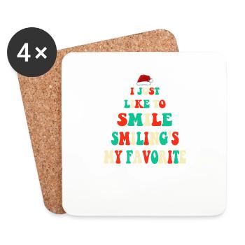 Süße Weihnachten Lustige Weihnachten Ich habe einfach nur zu lächeln - Untersetzer (4er-Set) - Weiß - Vorne