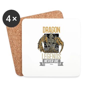 Dragon Legends ne meurt jamais - Dessous de verre (lot de 4) - blanc - Devant