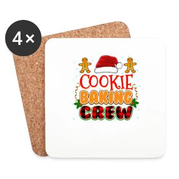 Funny Christmas Pjs Cookie Baking Crew - Coasters (set of 4) - white - Front