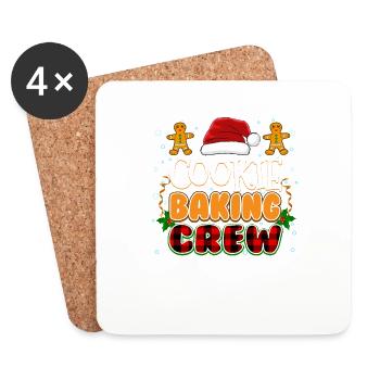 Cookie Baking Crew Family Christmas Pajama - Coasters (set of 4) - white - Front