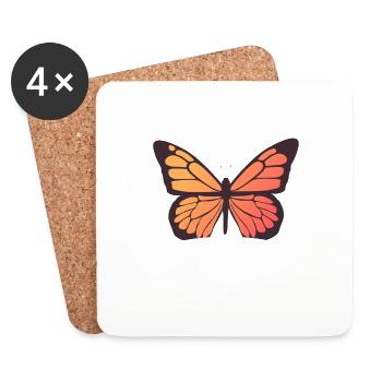 My Butterfly Is My Valentine - Coasters (set of 4) - white - Front