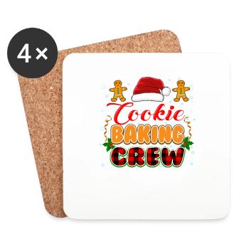 Biscuits Cuisson de Noël Famille Pyjama - Dessous de verre (lot de 4) - blanc - Devant