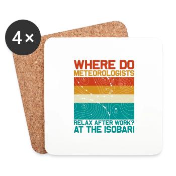 Where Do Meteorologists Relax At The Isobar Meteor - Coasters (set of 4) - white - Front