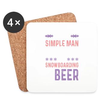 snowboarding und bier - Untersetzer (4er-Set) - Weiß - Vorne