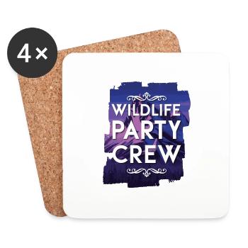 Équipage de la fête de la faune - Dessous de verre (lot de 4) - blanc - Devant