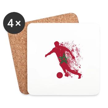 Équipe nationale du Maroc - Dessous de verre (lot de 4) - blanc - Devant