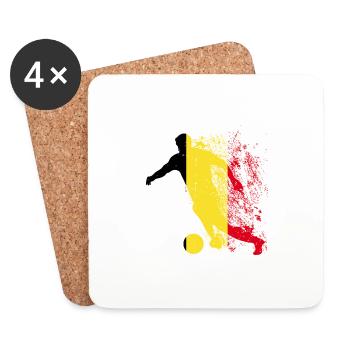 Équipe nationale de Belgique - Dessous de verre (lot de 4) - blanc - Devant