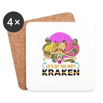 Tintenfisch Krake Oktopus Meer Tentakel Kraken - Untersetzer (4er-Set) - Weiß - Vorne