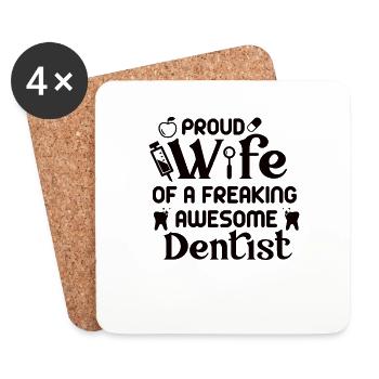 Dental assistant dentist tooth wife married - Coasters (set of 4) - white - Front