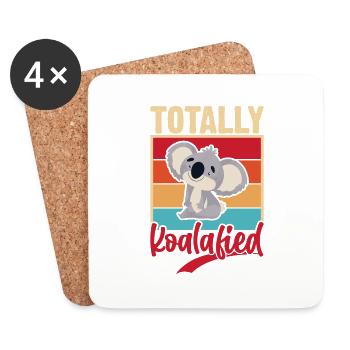 Totally koalified. Jokes with koala. - Coasters (set of 4) - white - Front