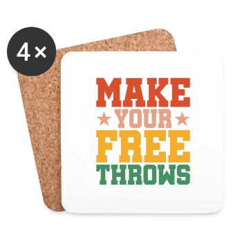 Make Your Free Throws - Untersetzer (4er-Set) - Weiß - Vorne