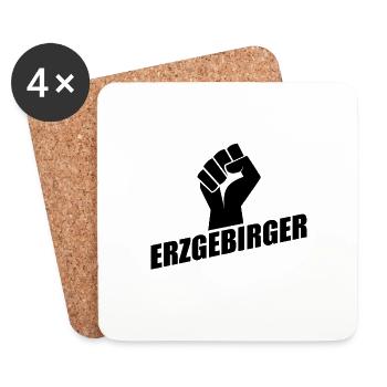 Erzgebirger Faust Logo - Untersetzer (4er-Set) - Weiß - Vorne