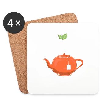 Lustiges gemütlich Bio Tee Trinker Spruch design - Untersetzer (4er-Set) - Weiß - Vorne