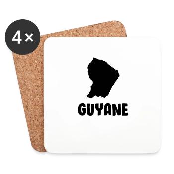 Guyane , 973 , Gwiyann , Gwiyan - Dessous de verre (lot de 4) - blanc - Devant
