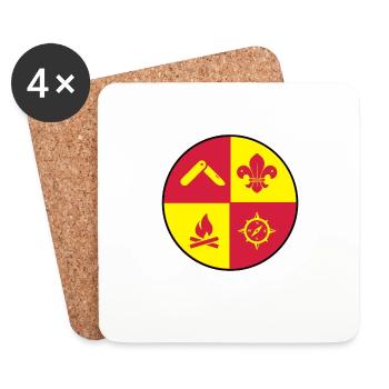scout , scouting , scoutisme , guide - Dessous de verre (lot de 4) - blanc - Devant