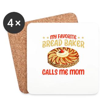 Brotbacken Geschenk Bäckerei Zitat Bäcker - Untersetzer (4er-Set) - Weiß - Vorne