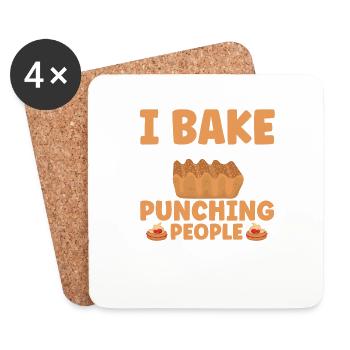 Bread Baking Gift Bakery Quote Baker - Coasters (set of 4) - white - Front
