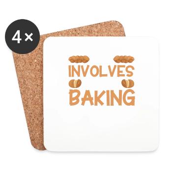 Bread Baking Gift Bakery Quote Baker - Coasters (set of 4) - white - Front