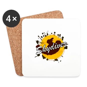 Skydiver since 2022 Geschenk Tandemsprung - Untersetzer (4er-Set) - Weiß - Vorne