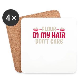 Bread Baking Gift Bakery Quote Baker - Coasters (set of 4) - white - Front