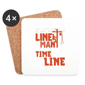 Retired Lineman - Coasters (set of 4) - white - Front