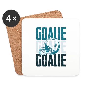 Citation d’un gardien de but de hockey sur glace - Dessous de verre (lot de 4) - blanc - Devant
