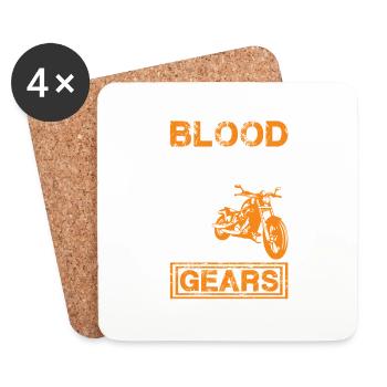 Moto à sueur de sang - Dessous de verre (lot de 4) - blanc - Devant