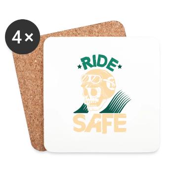 Motorcycle Ride - Coasters (set of 4) - white - Front
