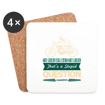 Motorcycle Cool Saying - Coasters (set of 4) - white - Front