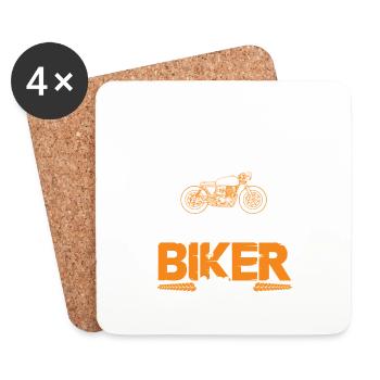 motorrad ehefrau spruch - Untersetzer (4er-Set) - Weiß - Vorne