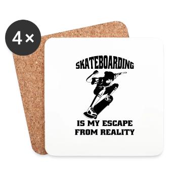 Skateboard Skaten Skateboarding Skater Longboard - Untersetzer (4er-Set) - Weiß - Vorne