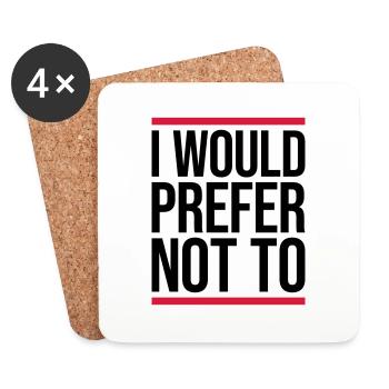 I prefer not to - Coasters (set of 4) - white - Front