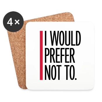 I prefer not to - Coasters (set of 4) - white - Front