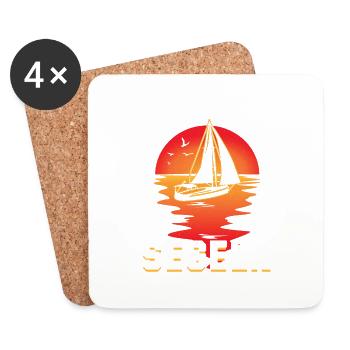 Mir reichts ich gehe Segeln Helgoland design - Untersetzer (4er-Set) - Weiß - Vorne