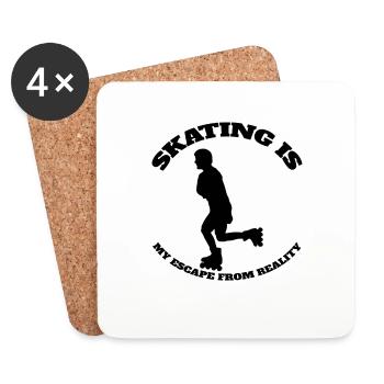 Roller Skating Inline Skating Skater Inline Skating Gift - Coasters (set of 4) - white - Front