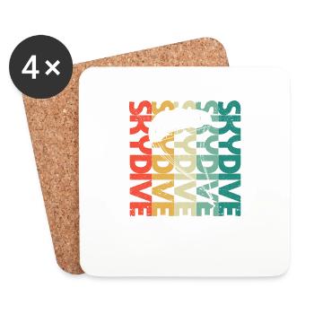 Cas d’amoureux de parachutisme drôle de parachutisme - Dessous de verre (lot de 4) - blanc - Devant