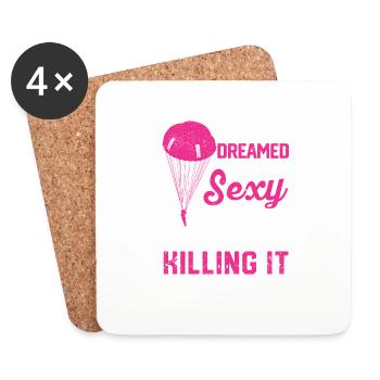 Je n’ai jamais rêvé d’un parachute sexy - Dessous de verre (lot de 4) - blanc - Devant