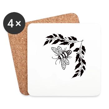 Abeille - Dessous de verre (lot de 4) - blanc - Devant