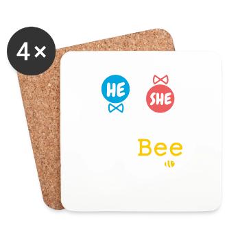 He or She Nanny To Bee Gender Reveal Family Baby - Untersetzer (4er-Set) - Weiß - Vorne