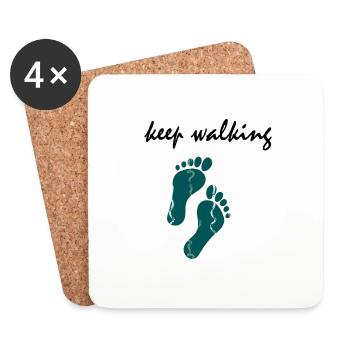 Keep walking - go on! - Coasters (set of 4) - white - Front