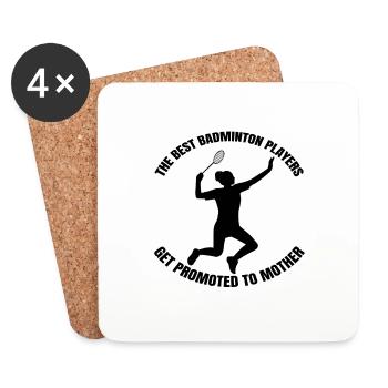 Joueur de badminton Joueur de badminton Fan de badminton - Dessous de verre (lot de 4) - blanc - Devant