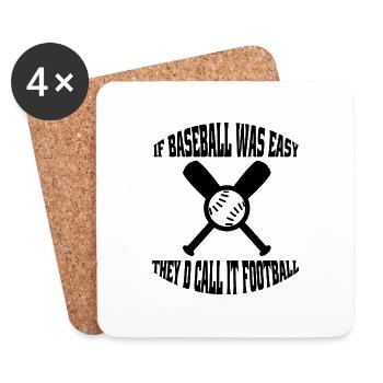 Baseball Geschenk Baseballliebhaber Baseballspiel - Untersetzer (4er-Set) - Weiß - Vorne