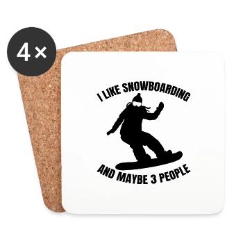 Snowboardfahrer Snowboard Wintersport Spruch - Untersetzer (4er-Set) - Weiß - Vorne