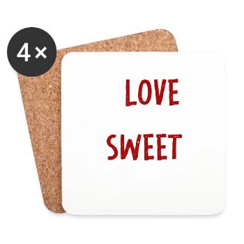 J’aime un support sucré 4 - Dessous de verre (lot de 4) - blanc - Devant