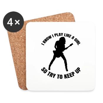 Guitarist Music Guitarist Musician Band Guitar - Coasters (set of 4) - white - Front