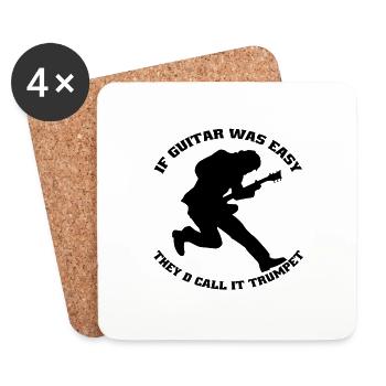 Guitariste Band Guitare Musique Guitariste Musicien - Dessous de verre (lot de 4) - blanc - Devant