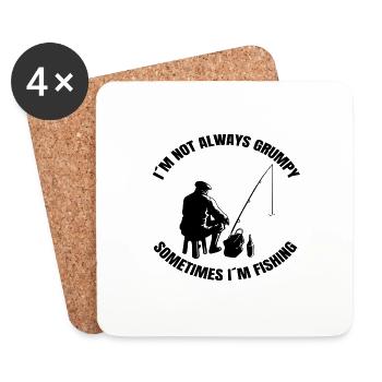 Fishing Fish hooks Fishing Fishing Fishing Fishing - Coasters (set of 4) - white - Front